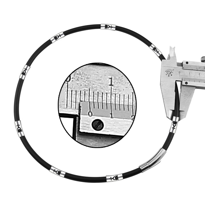 Dây chuyền thiên tâm bằng cao su 5ly bọc 9 khoen inox mang ý nghĩa trường cửu đem lại bình an, may mắn cho người đeo