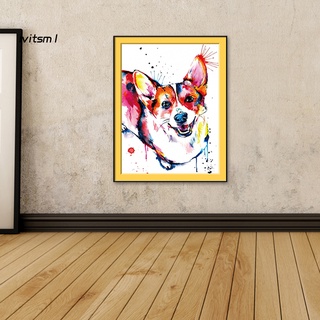 Tranh vải canvas treo tường trang trí hình chú chó corgi dễ thương - ảnh sản phẩm 5