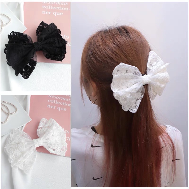 Kẹp tóc nơ phong cách hàn quốc xinh xắn