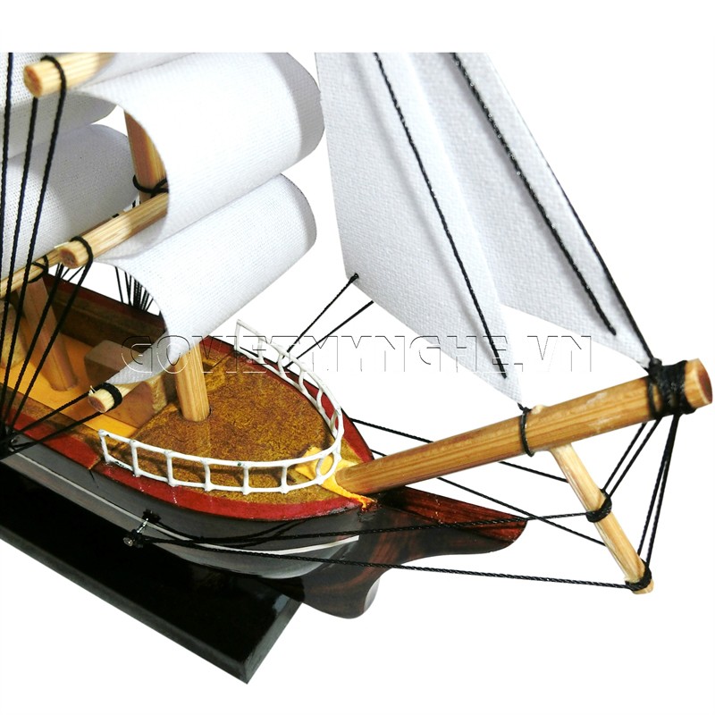 [Đã lắp ráp sẵn] Mô hình tàu thuyền gỗ trang trí - Tàu gỗ Belem Pháp - Chiều dài 20cm - Gỗ Tự Nhiên