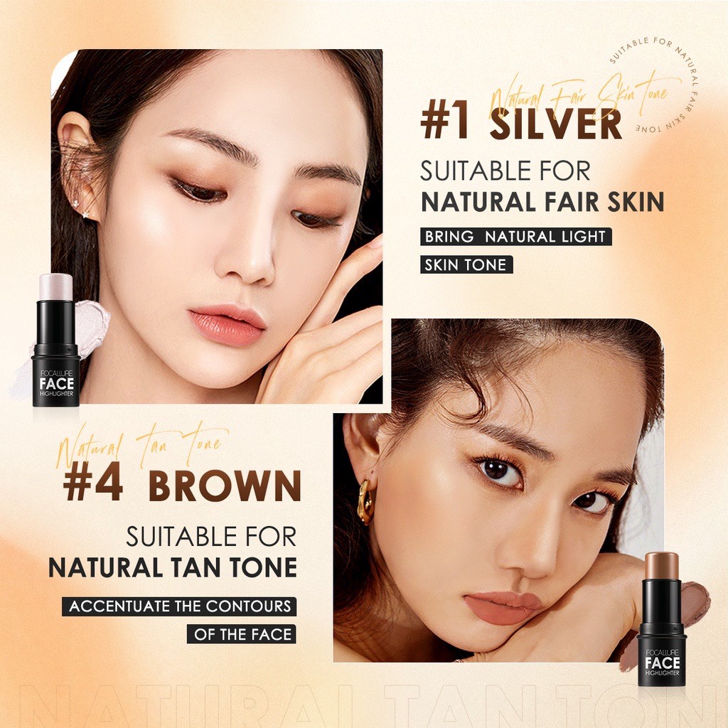 Kem bắt sáng HIGHLIGHT /tạo khối FOCALLURE gồm 4 tông màu tùy chọn 6g