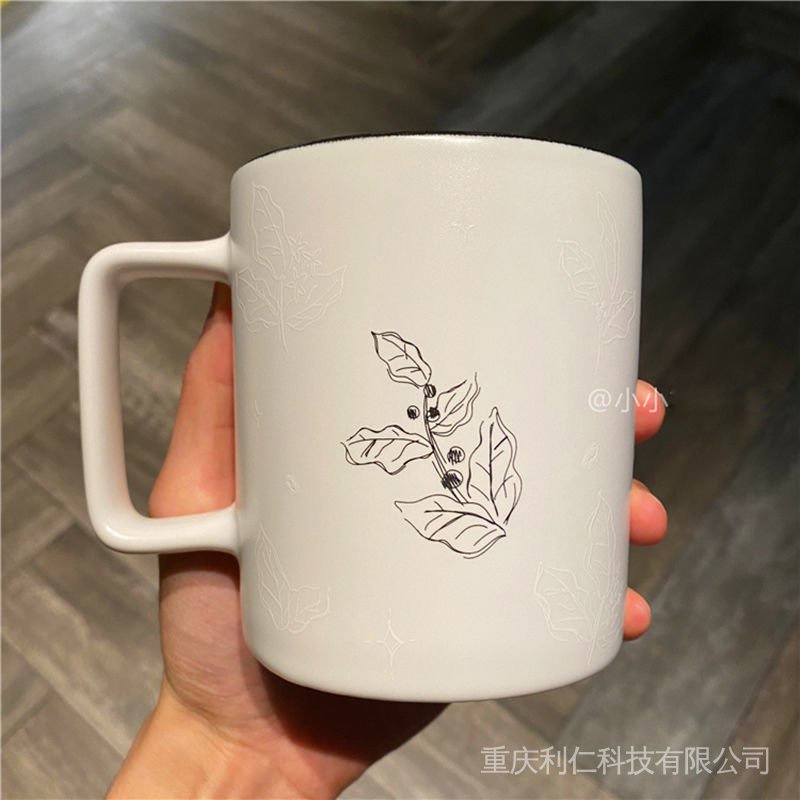Starbucks Cốc Sứ Uống Nước starbucks 473ml Màu Trắng Đen Kiểu Dáng Đơn Giản
