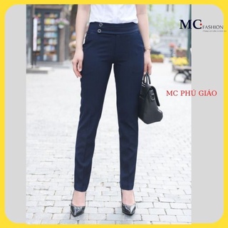 [Hàng Đẹp] Quần Âu Nữ Công Sở Mc Fashion Ống Đứng Lưng Cao Không Nhăn Không Xù Có 2 Màu ( Xanh Tím Than, Đen ) Q0285