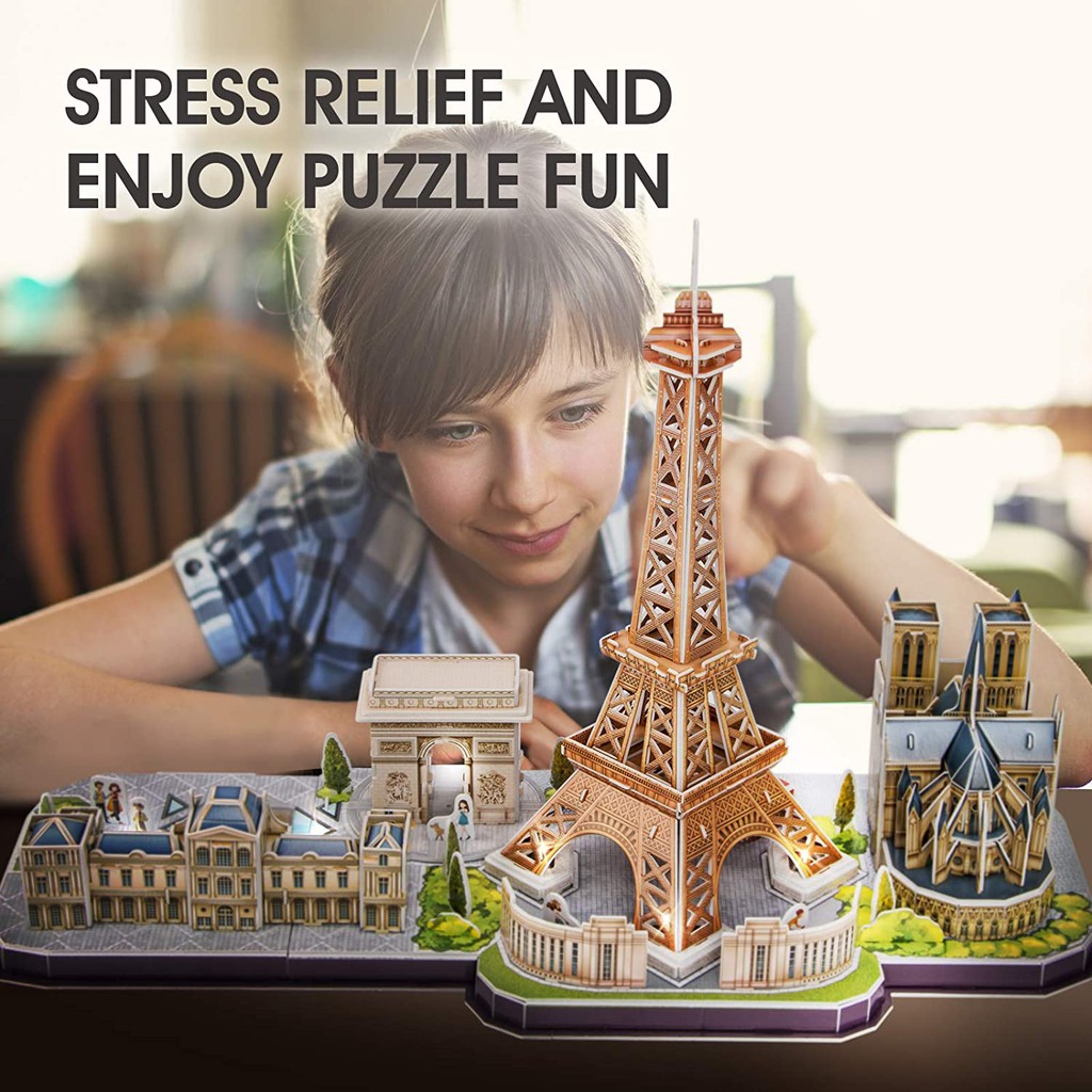 Mô Hình Giấy 3D CubicFun - Led Cityline Paris L525h