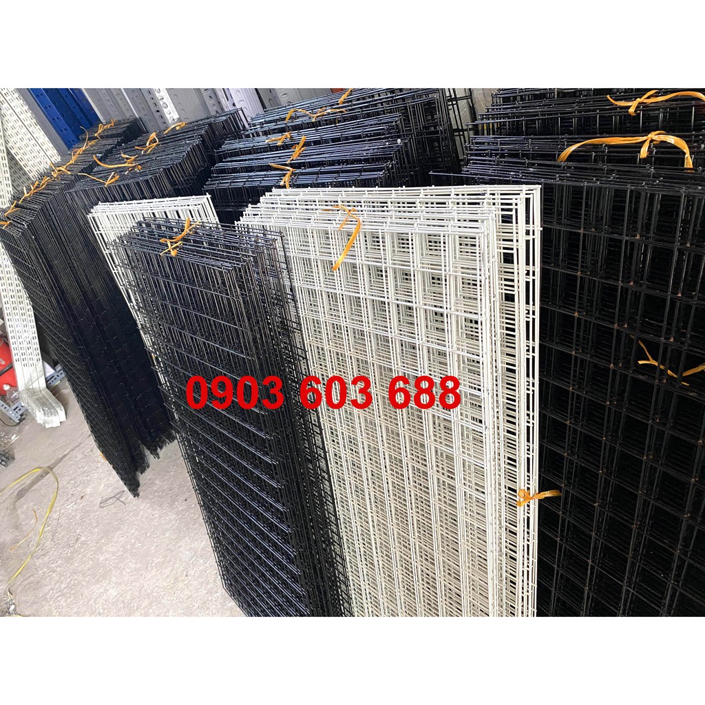 Tấm Lưới Sắt Treo Phụ Kiện Sợi 2,5 ly, Kích Thước 50x100cm - Khung Lưới Sơn Tĩnh Điện