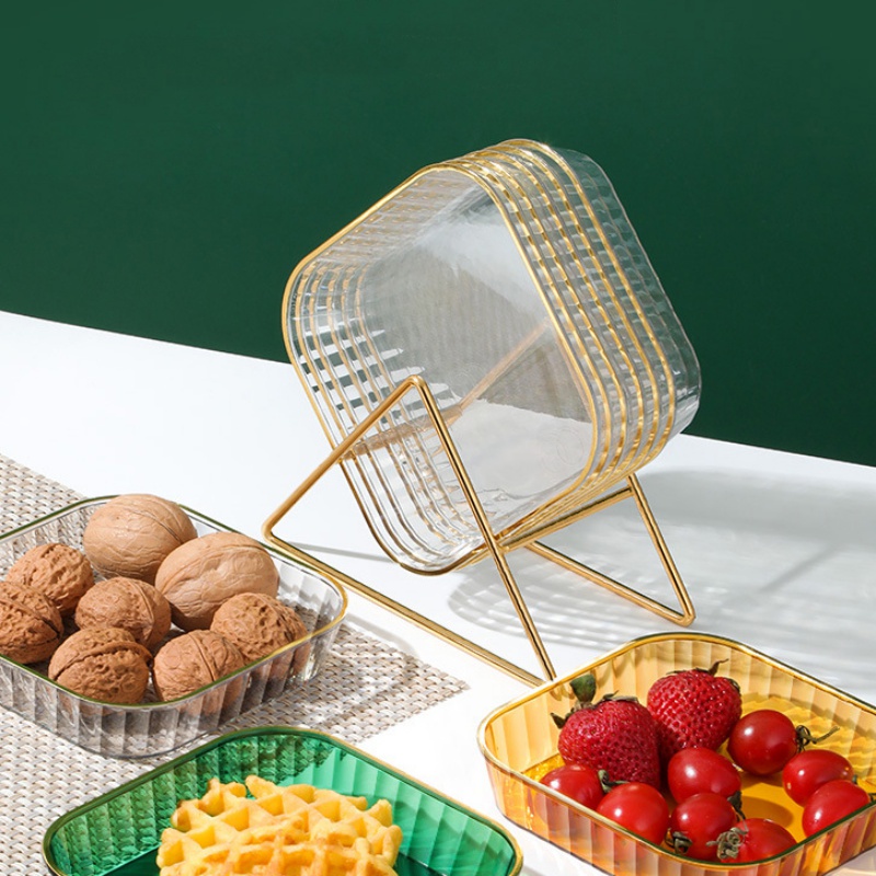 Đĩa Xoay Đựng Trái Cây Khô / Bánh Kẹo Trong Suốt Deluxe