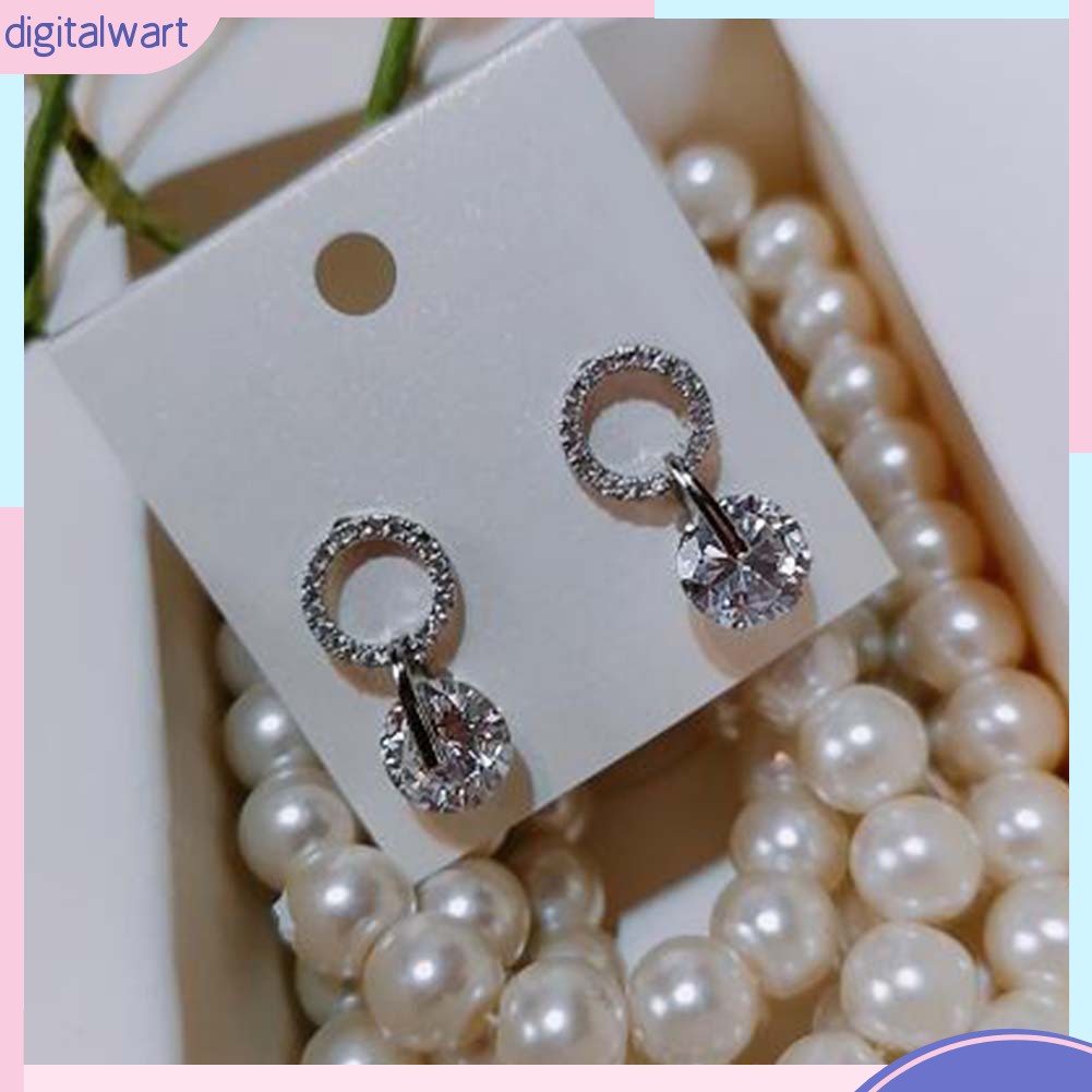 Hoa tai hình tròn đính đá thời trang cho nữ