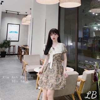 Váy hoa nhí cổ trắng