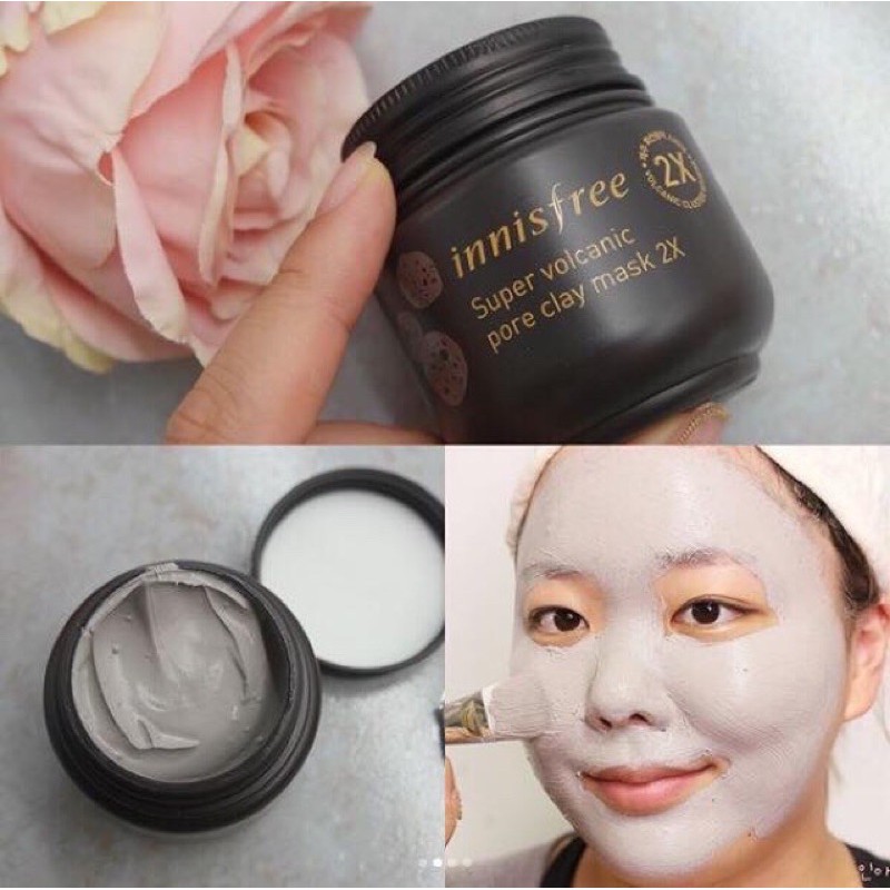 MẶT NẠ TRO NÚI LỬA SIÊU CẤP INNIS SUPER VOLCANIC PORE CLAY MASK 2X