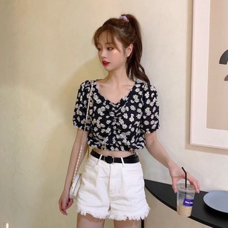 ❄️ÁO CỔ V DÚN NGỨC HOA CÚC