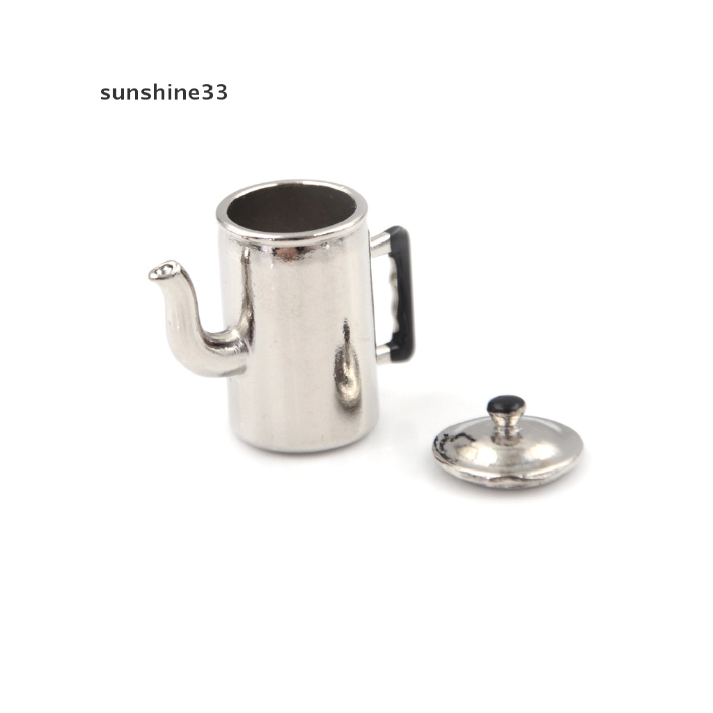 SU 1/12 Dollhouse Miniature Metal Boiling Water Kettle toy Kitchen furniture toy n