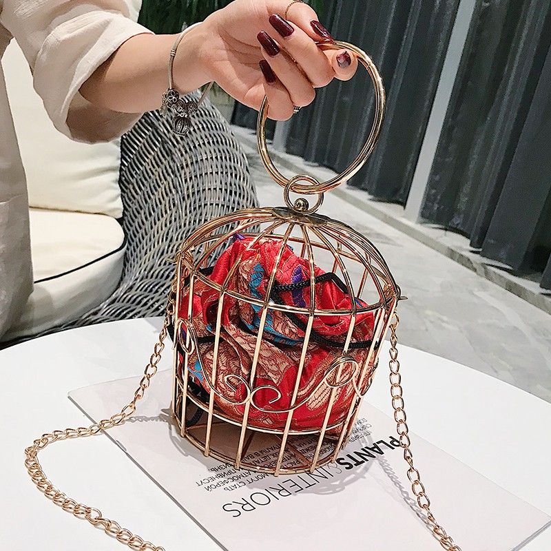Túi lồng chim bungee nữ 2020 phiên bản mới của Hàn Quốc của túi xách dây xích cầm tay đeo ché