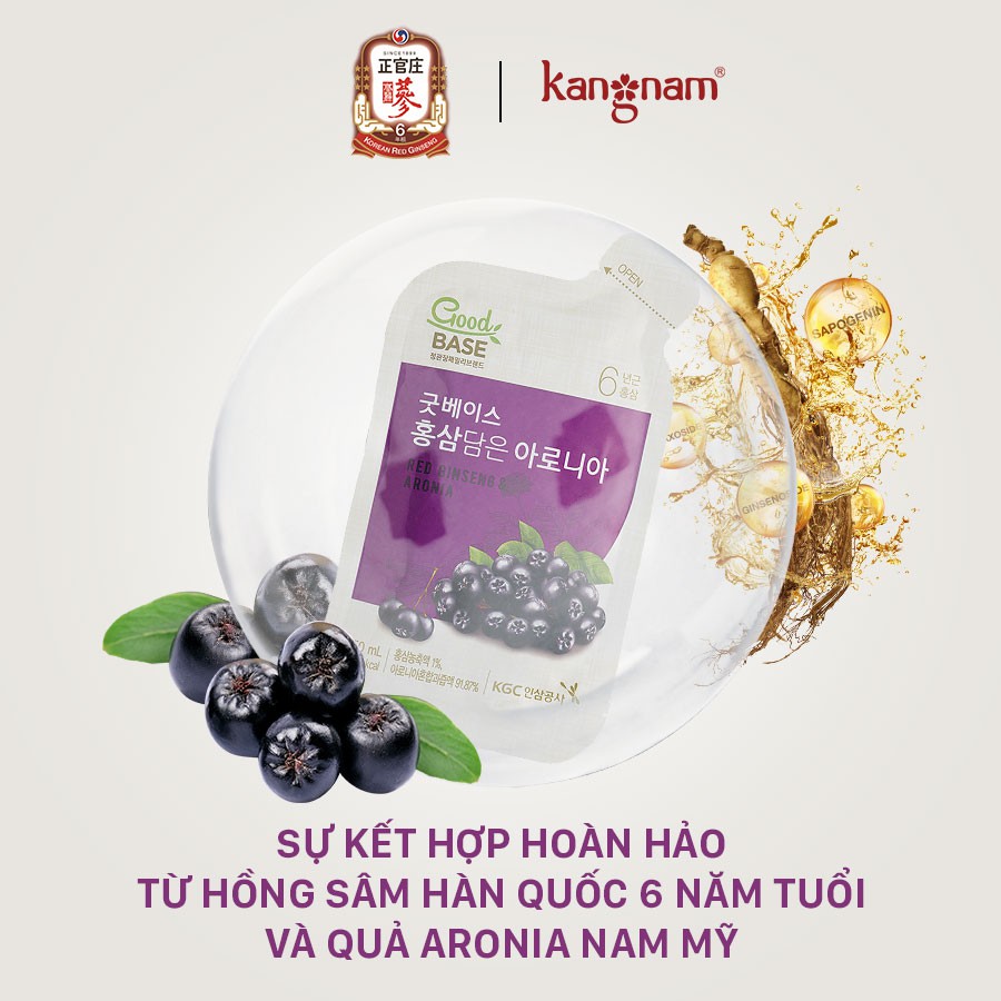 [Mã FMCGM100 - 10% đơn 500K] Nước Hồng Sâm KGC Goodbase Aronia 30 gói