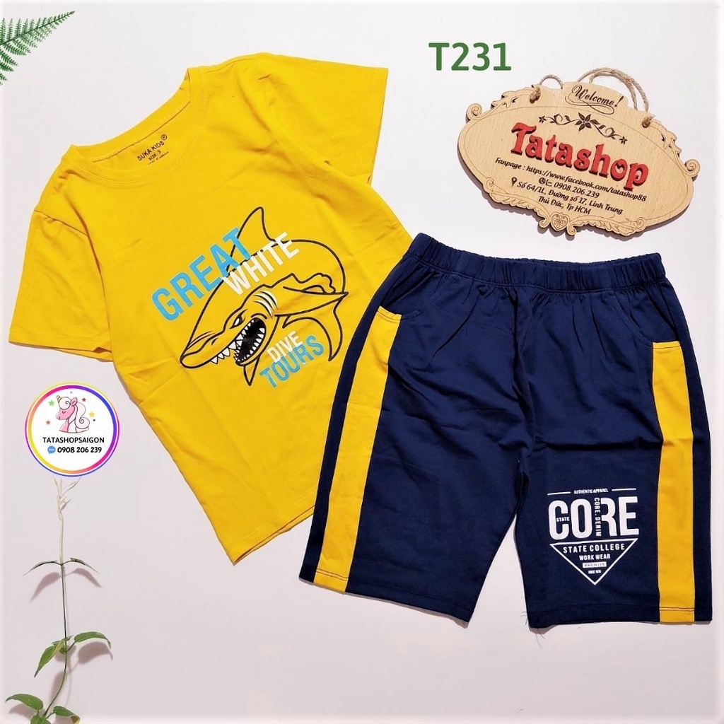 20-38kg Đồ Bộ Bé Trai Size Đại Thun Cotton Chính Phẩm Mềm Mịn T231