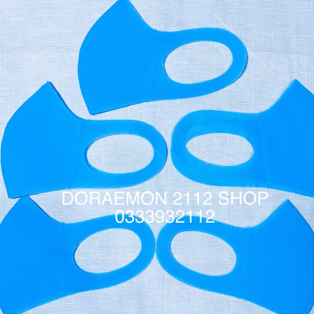 Combo 5 khẩu trang vải không dệt màu xanh Doraemon