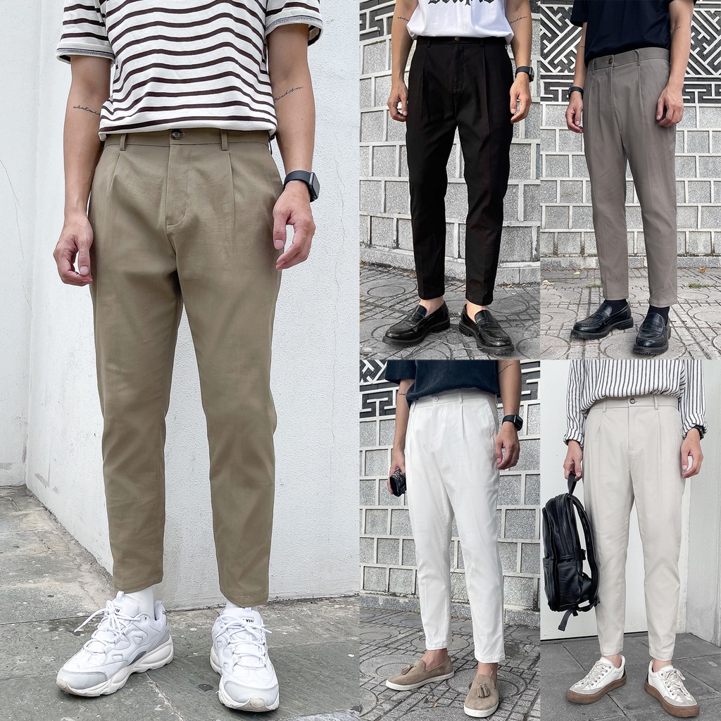 Quần kaki GATE6 dáng carrot fit, không ôm, vải kaki co giãn kiểu Hàn Quốc - Carrot fit II