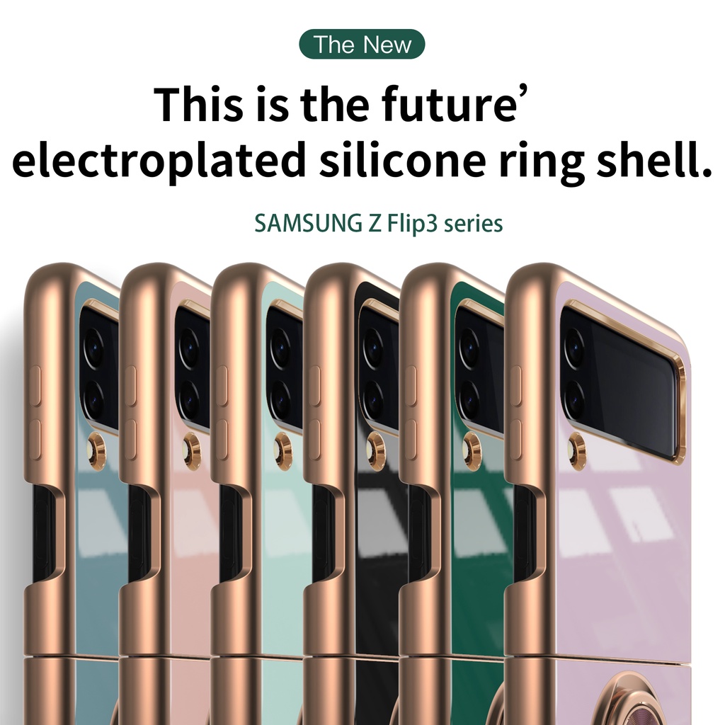Ốp Điện Thoại PC Silicon Mạ Điện Chống Sốc Cho Samsung Galaxy Z Flip 3 5G