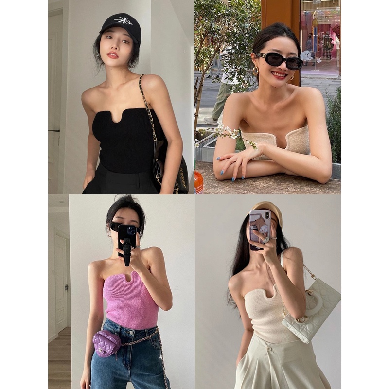 Áo Dệt Kim Dáng Ngắn Phong Cách Thời Trang Hàn Quốc