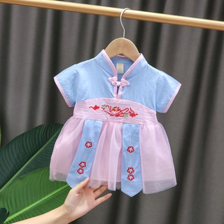 Váy đầm công chúa Hàn Quốc dễ thương cho bé gái, Váy Hanbok tay ngắn Hàn Quốc cho bé từ 5-12kg