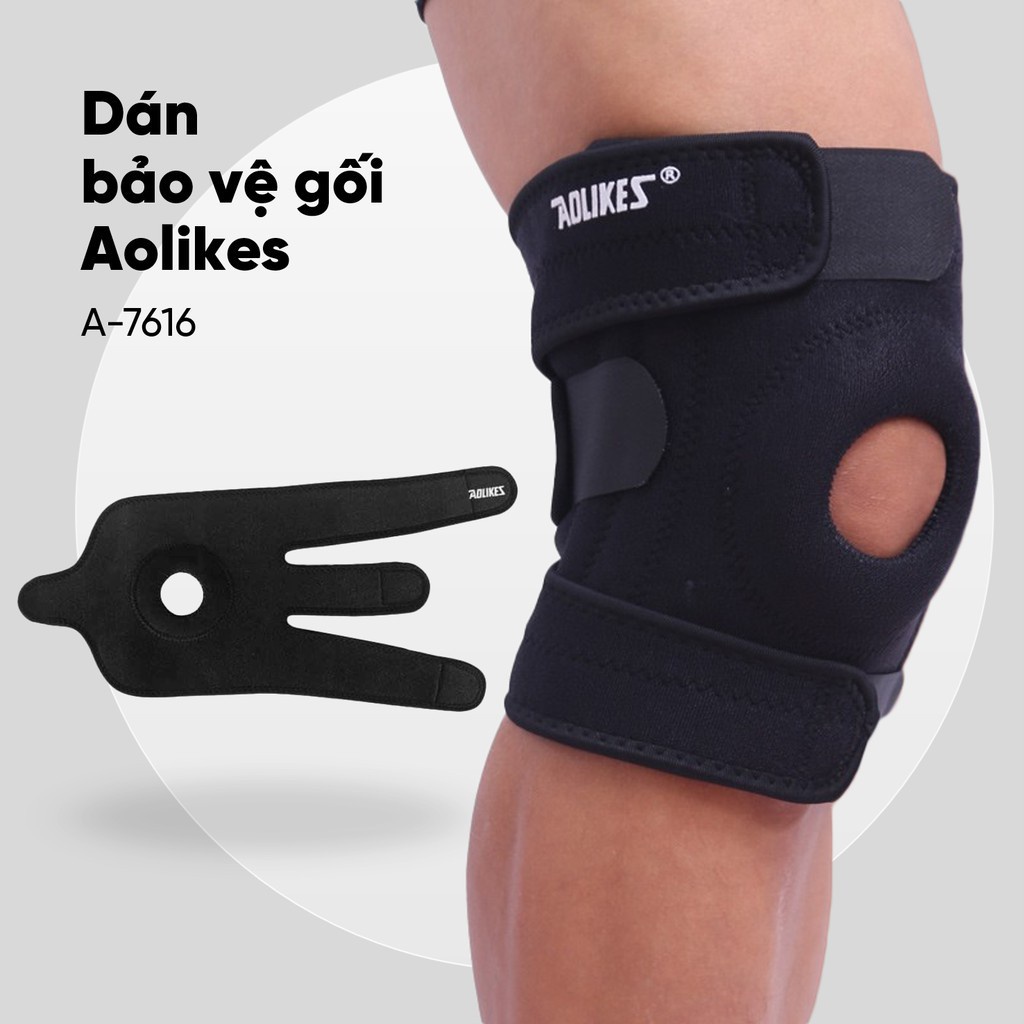Băng Bảo Vệ Đầu Gối Aolikes 7616, Bó Gối Đai Dán Gối Tập Gym Thể Thao