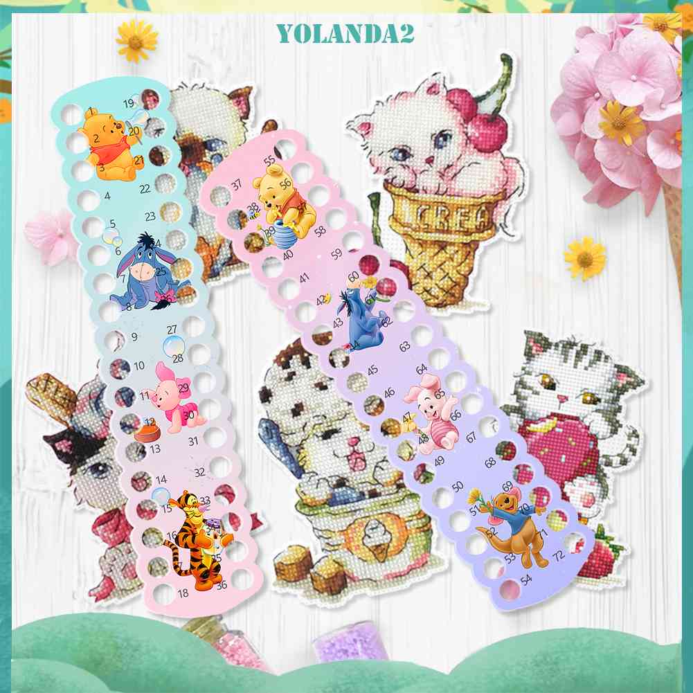 Bộ 2 Giá Đỡ Cuộn Chỉ Thêu Chữ Thập Họa Tiết Hoạt Hình Dễ Thương
