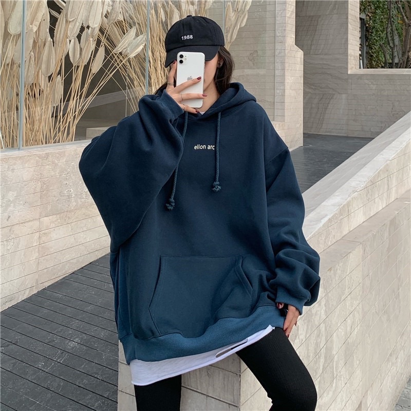 Áo hoodie nam nữ,Áo sweater nỉ nam nữ from rộng Unisex chất nỉ ngoại siêu dày dặn in chữ ELLON