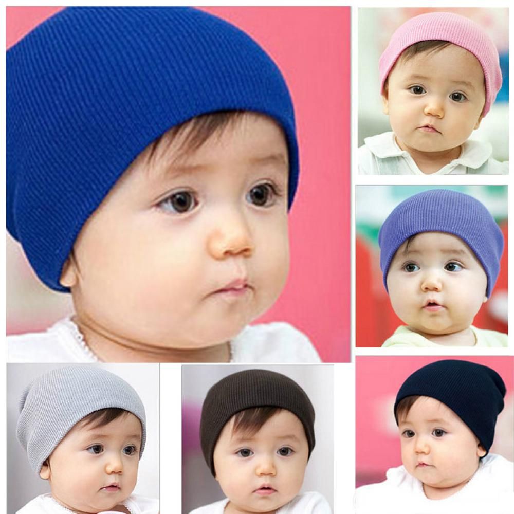 Mũ trùm đầu dệt kim mềm mại nhiều màu lựa chọn thời trang mùa đông cho bé