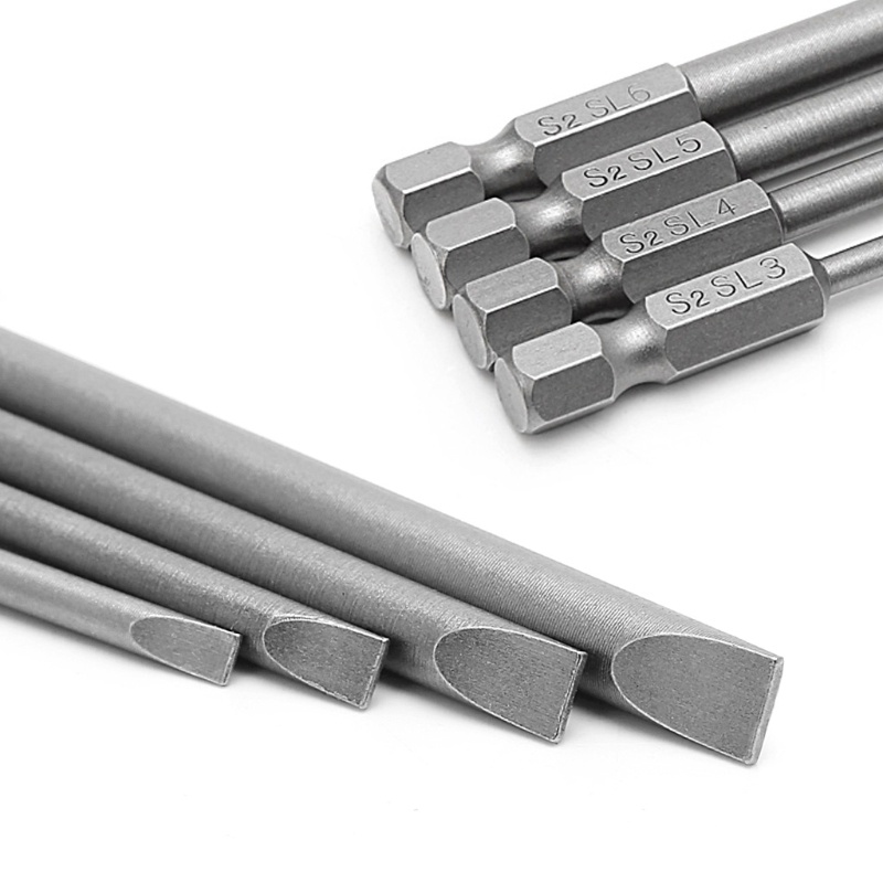 Set 4 Tua Vít Lục Giác 100mm 3mm-6mm S2 Đầu Dẹt 1 / 4 &quot;Chuyên Dụng