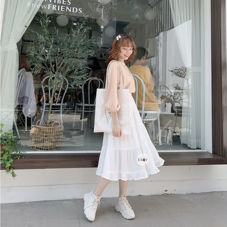 Chân váy  midi xòe nữ tính