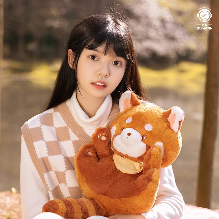 Gấu bông gối ôm Gấu đỏ 50cm Kẻ du hành