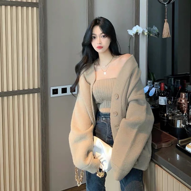 Áo khoác len kèm quây