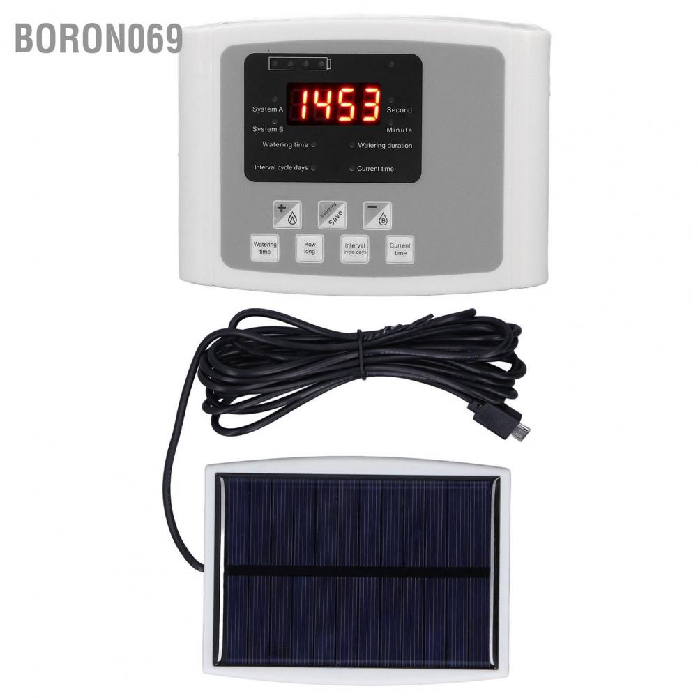 Hệ thống tưới cây tự động Thời gian nước Năng lượng mặt trời Sạc USB Máy bơm đơn Thiết bị hoa Boron069