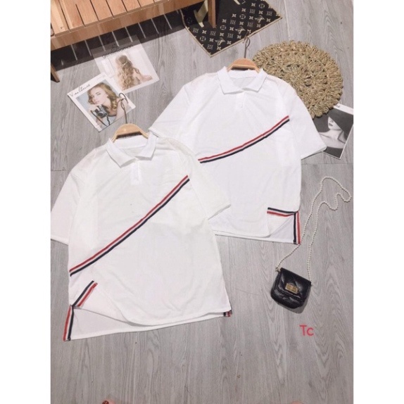 Áo polo vạch chéo đỏ TC12 0421