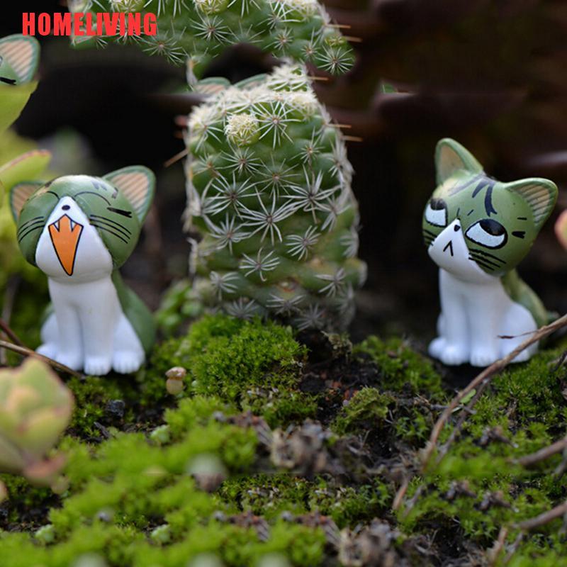 Set 8 Mô Hình Mèo Kitty Bằng Nhựa Resin Mini Trang Trí Sân Vườn