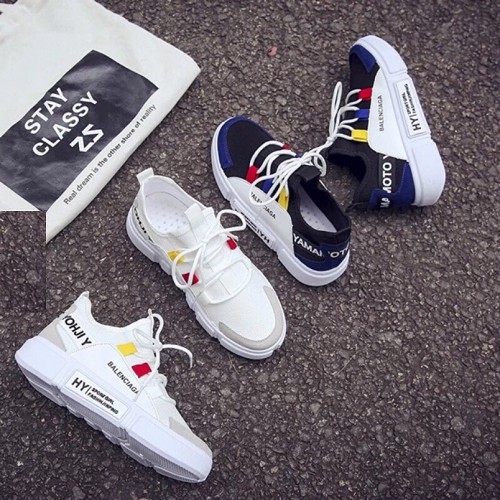 Giày ulzzang cặp đôi giày thể thao sneaker nữ và nam nhiều màu kết hợp HAPU (xanh cổ vàng, trắng xám, xám nam)