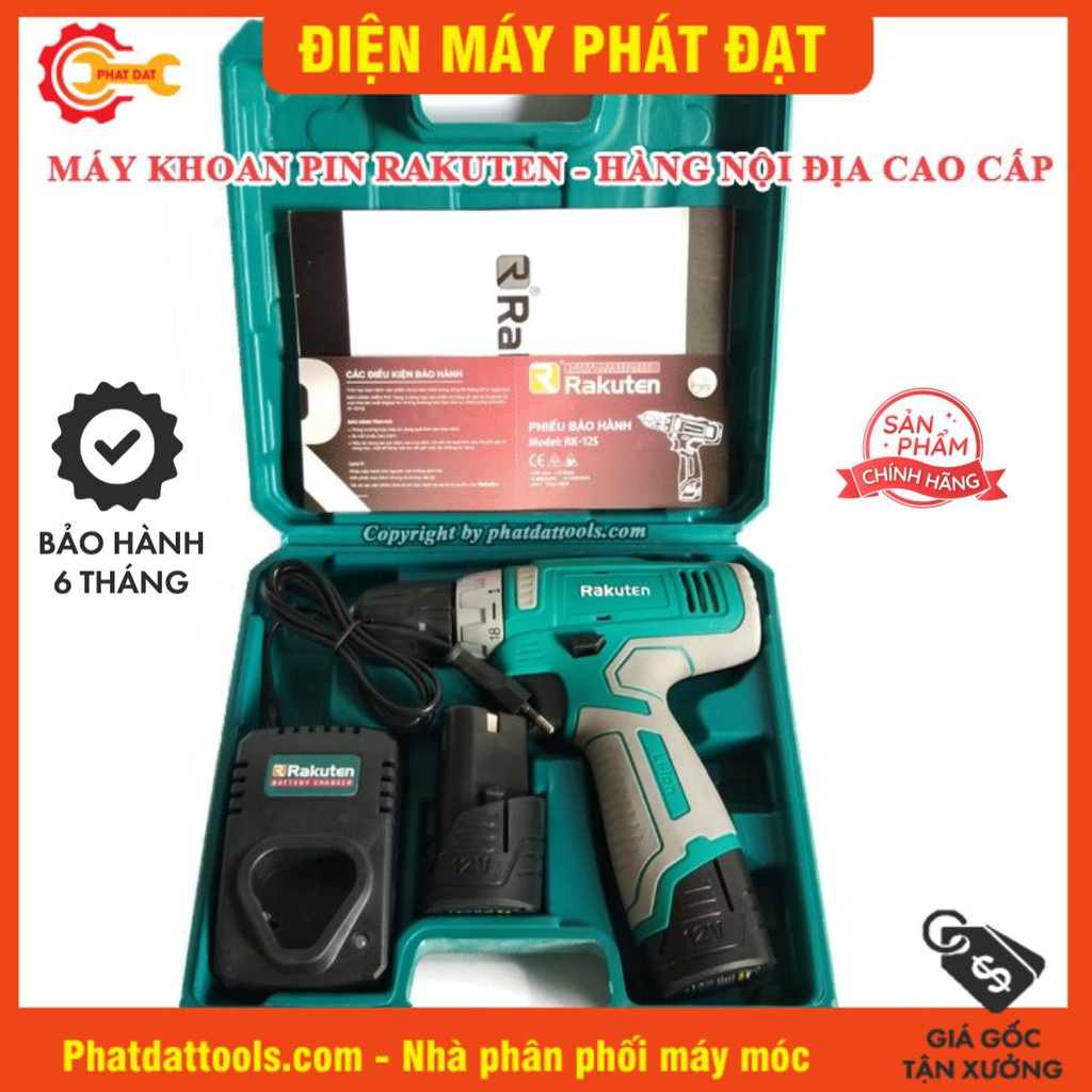 Máy khoan pin 12V Rakuten RK-12VS Chính hãng,công nghệ Nhật