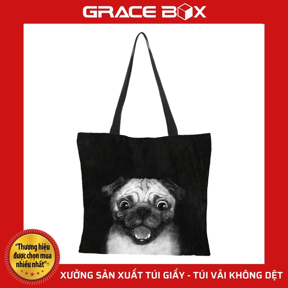 Túi Vải Canvas Bộ Sưu Tập LOVE MEO - Siêu Thị Bao Bì Grace Box