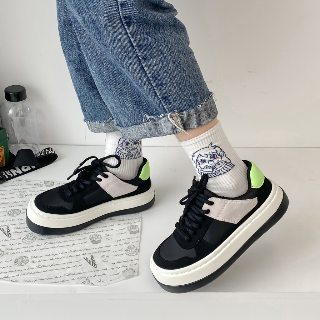Giày thể thao nữ đế độn đế bánh mì tăng chiều cao phong cách Hàn Quốc mã 7801 - Kichi Shoes