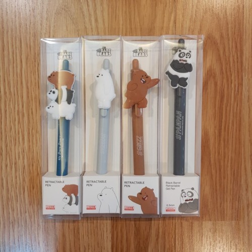 Bút bi bấm mực đen anh em gấu We Bare Bears Chúng tôi đơn giản là gấu