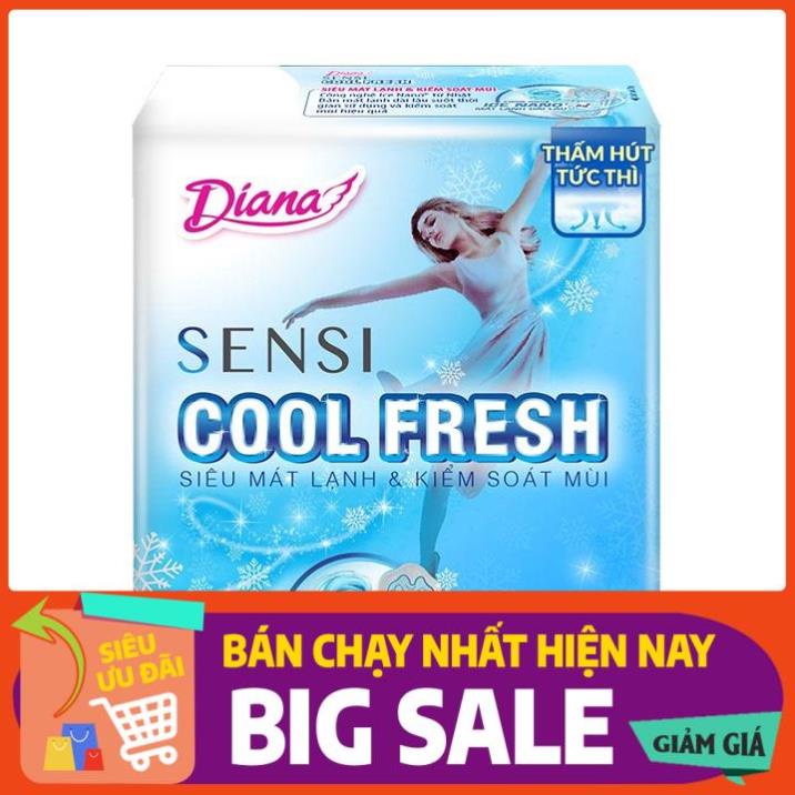 [ICLN8741 giảm 20K]  Băng Vệ Sinh BVS Diana SenSi Cool Fresh Siêu Mỏng Không Cánh - Gói 8 Miếng Hàng Chính Hãng