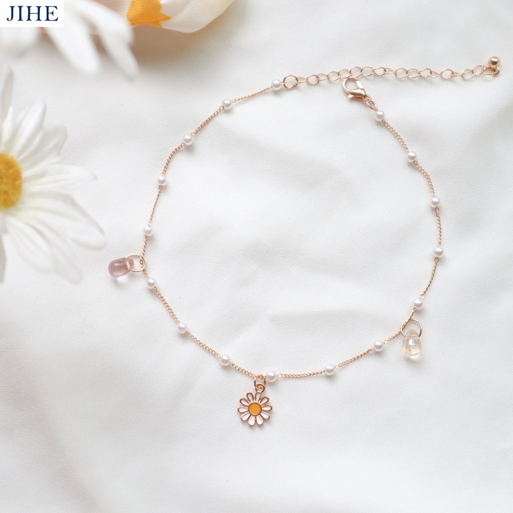 Vòng cổ choker Mặt Hoa Cúc Nhỏ Dễ Thương Phong Cách Nhật Bản Và Hàn Quốc