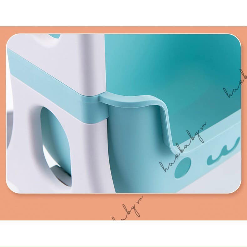 Kệ để đồ 3 tầng có bánh xe hình gấu đáng yêu