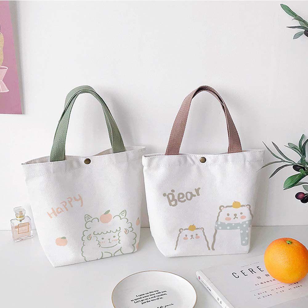 Túi Xách Đeo Vai Vải Bạt In Hoạt Hình Đáng Yêu Dành Cho Nữ