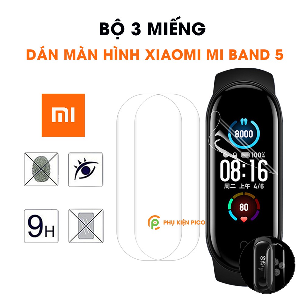 Dán màn hình Mi Band 4 bộ 3 miếng full màn hình dẻo trong suốt PPF tự phục hồi vết xước - Dán dẻo Mi Band 4