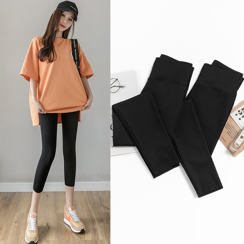 Quần Legging Đùi Ngố Nâng mông Lửng dài tập gym Yoga Hack dáng Cao cấp Quần Biker thể thao Tập Zumba Aerobic Dáng dài