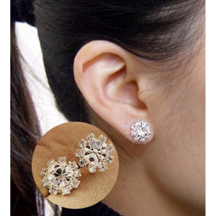 Khuyên tai nụ đá - nụ bông hoa siêu sáng phong cách sang chảnh 5mm