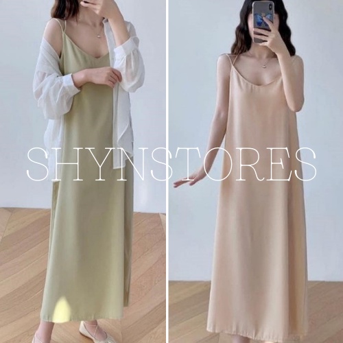 Đầm Cami 2 Dây Shynstores , Váy 2 Dây Chéo Lưng Vải Đũi Mềm Freeship
