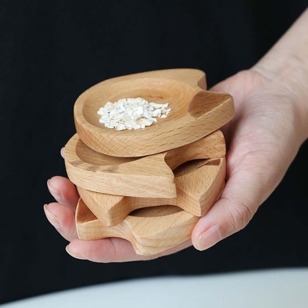 Đĩa Gỗ Mini Hình Chú Mèo Sáng Tạo Dùng Để Cắt Lát Đậu Nành / Giấm