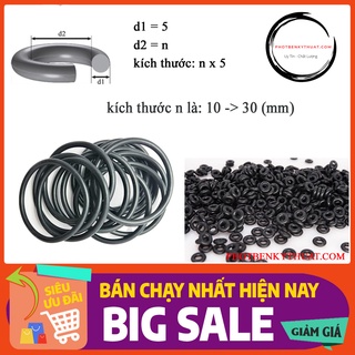 Ron cao su dày 5mm loại mềm, kích thước n là 10 -> 30 mm