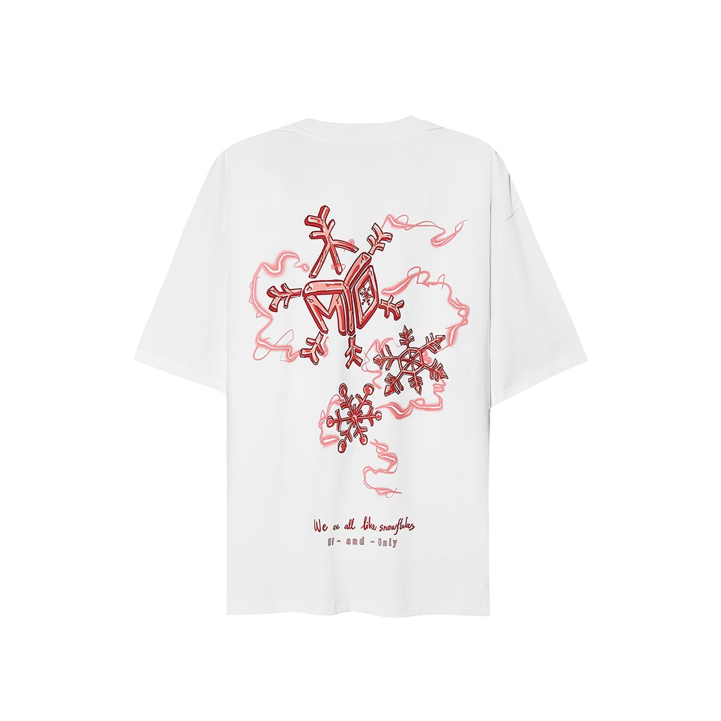 Áo Thun Tay Lỡ Nam MYO Vải Cotton In Hình Bông Tuyết